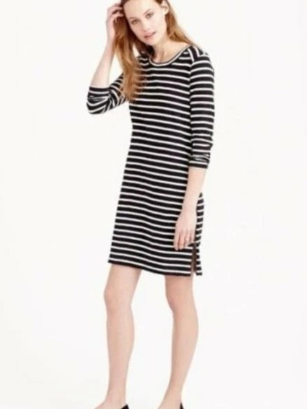 Maritime Striped Exposed Side Zipper Dress